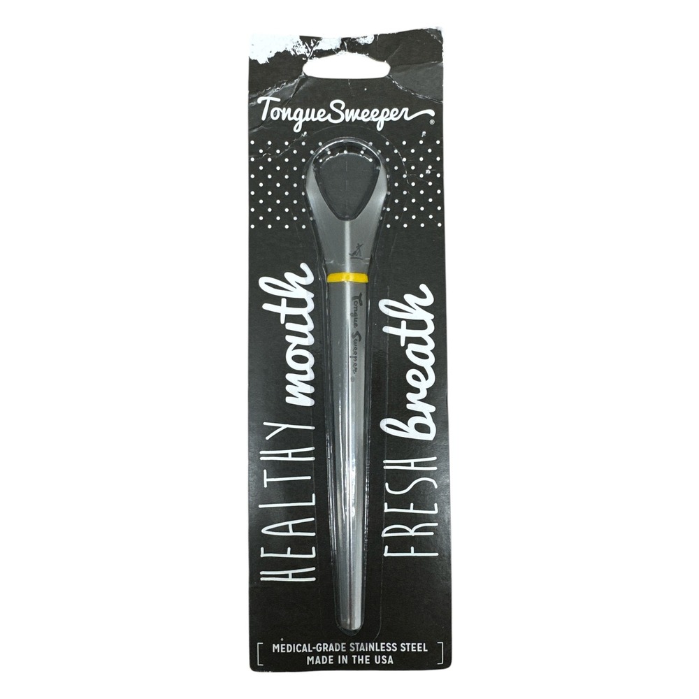 TongueSweeper Medical Grade Stainless Steel Tongue Cleaner Dental USA Made New
